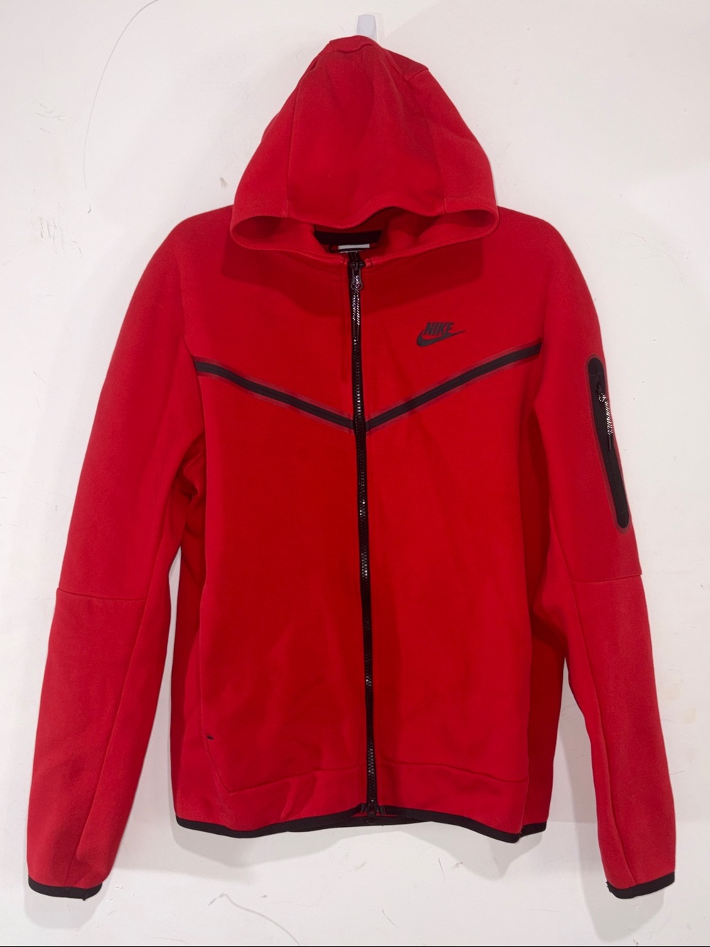 Nike Tech Fleece Full Zip Hoodie Men’s Medium Red Black